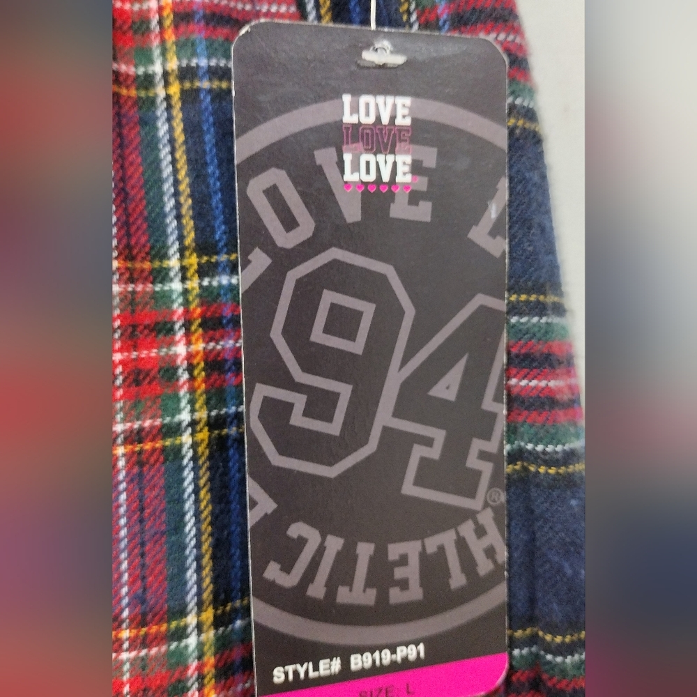 NWT Love Love Love Plaid Cargo Pants Women's L Multicolor Boho Retro Holiday Y2K - Picture 10 of 10